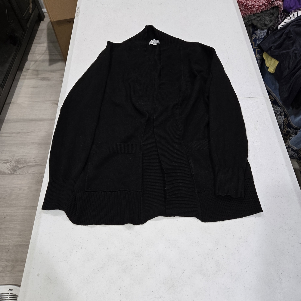 Cielo Black Ribbed Cardigan Sweater